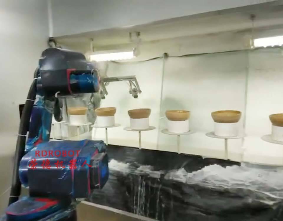 竹碗两涂两烤机器人喷漆流水线